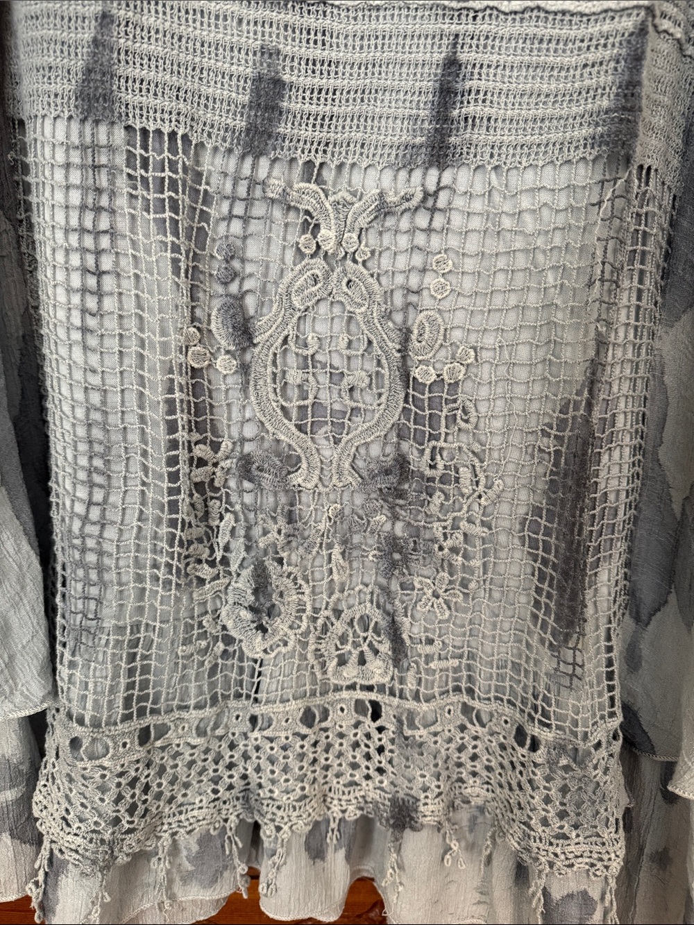 Blue Tie-Dye Crochet Accent Tunic - Picture 4 of 7